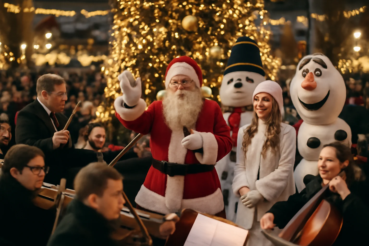 00, cu Filarmonica, Moș Crăciun și personaje de iarnă