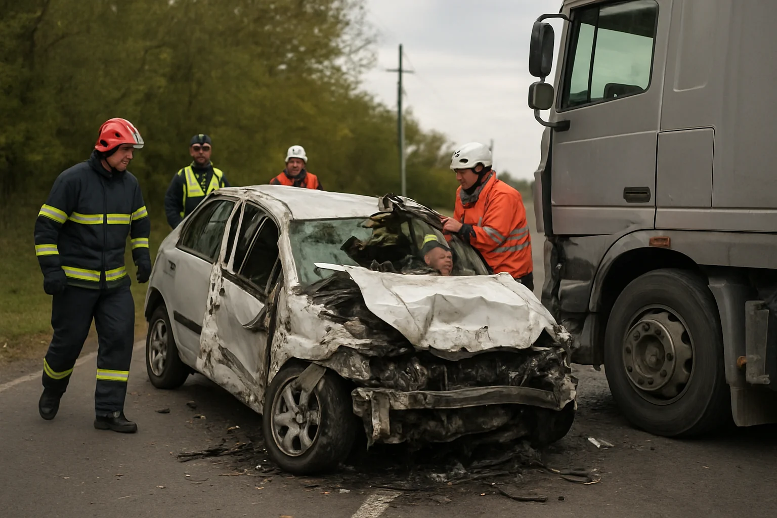 Accident grav la Răchiteni: Șofer încarcerat după impact TIR-autoturism