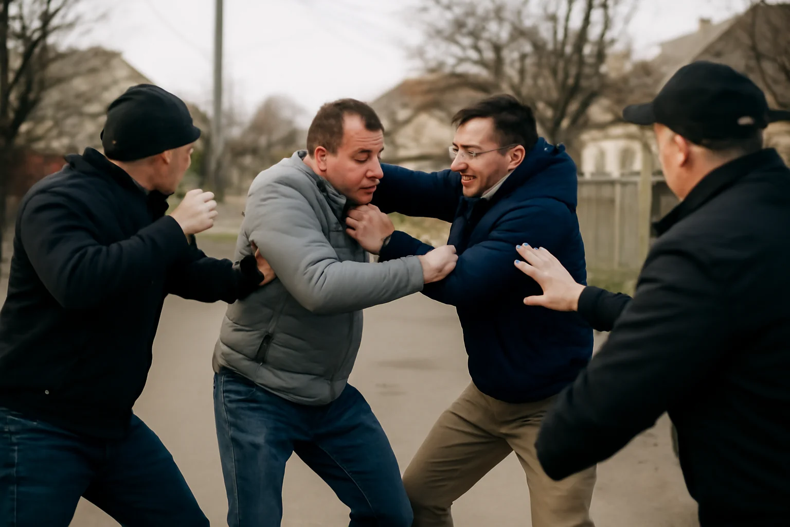 Altercație violentă surprinsă pe stradă în comuna Ciurea, județul Iași