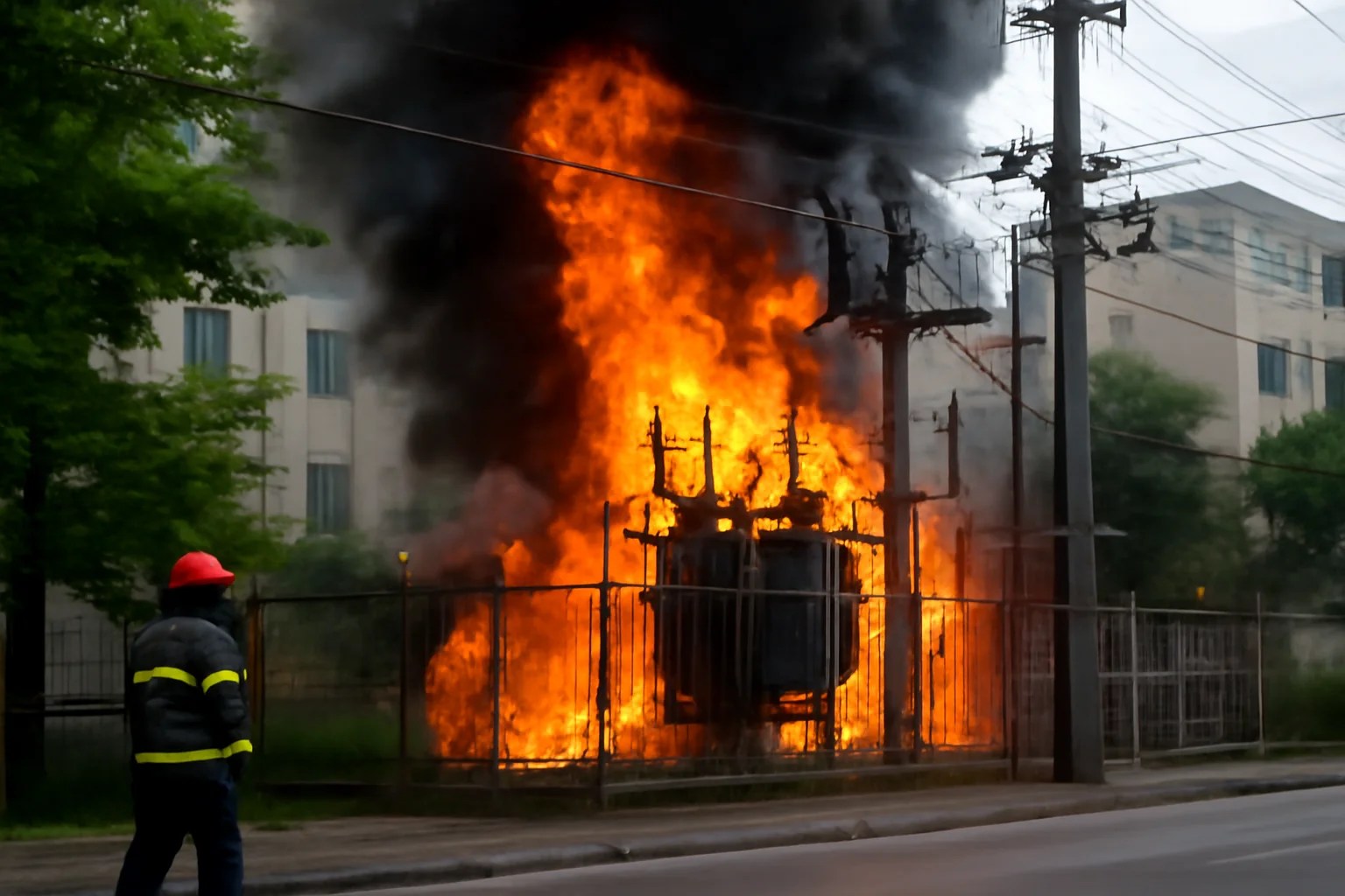 Ard flăcările în Iași! Incendiu la punctul de transformare electrică pe Bulevardul Dacia, 23 iunie 2025