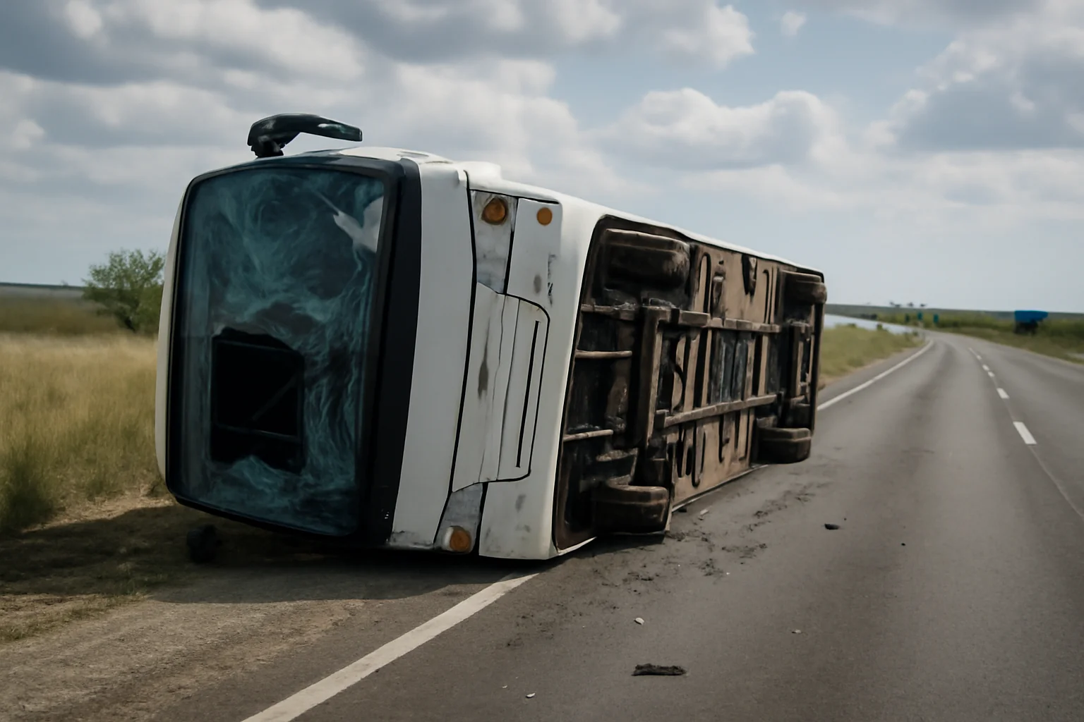 Autocar cu 28 de persoane, inclusiv 22 de copii, s-a răsturnat pe A2 lângă Sărulești, Călărași