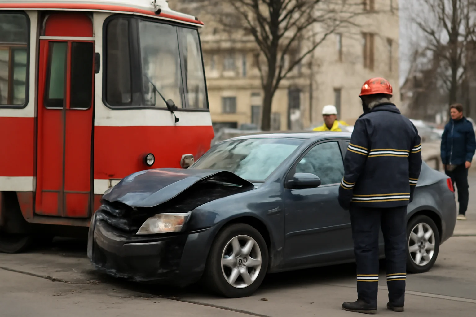 Autoturism lovit de tramvai în municipiu – UPDATE