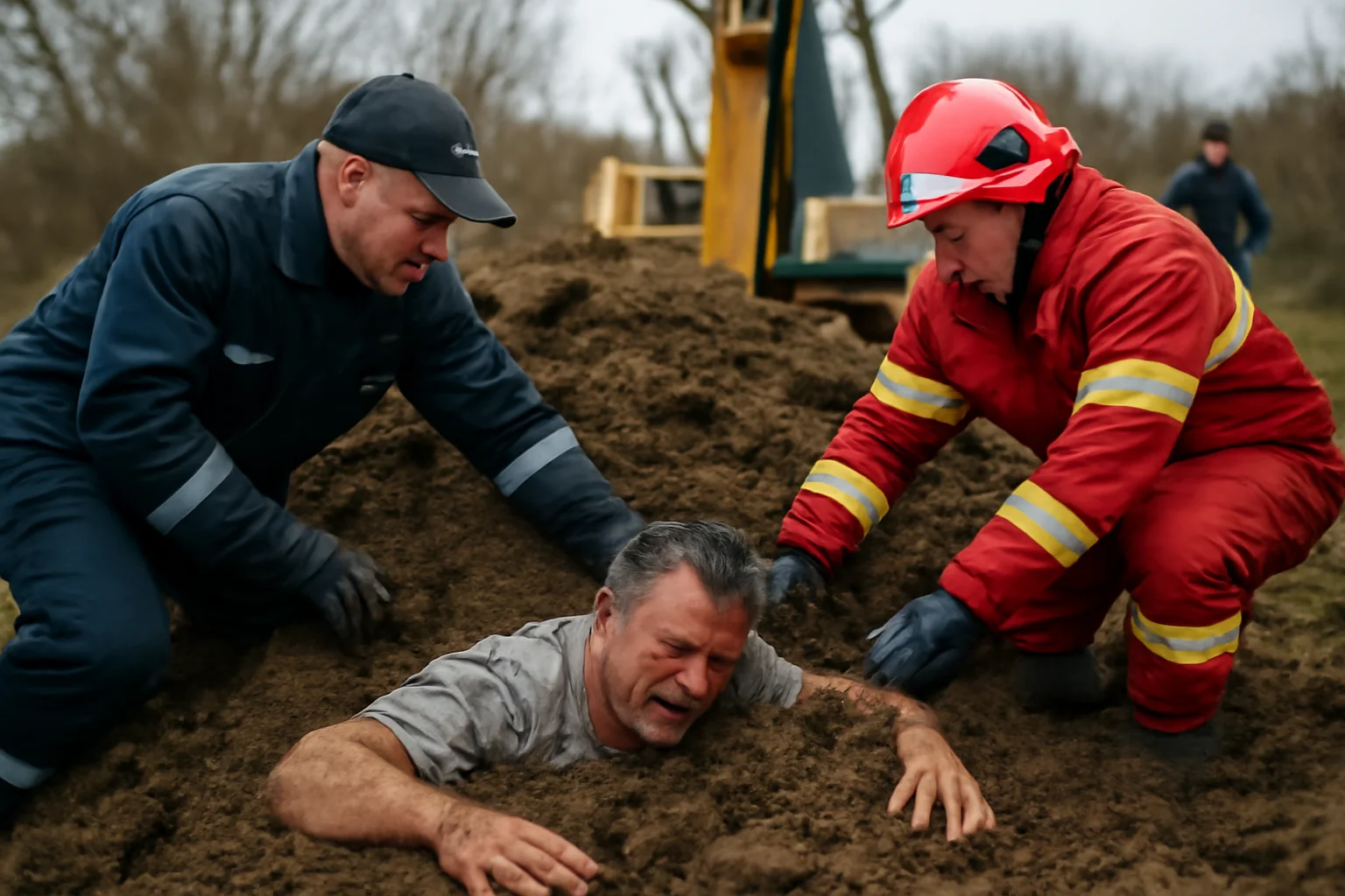 Bărbat îngropat de viu sub un mal de pământ în Iași
