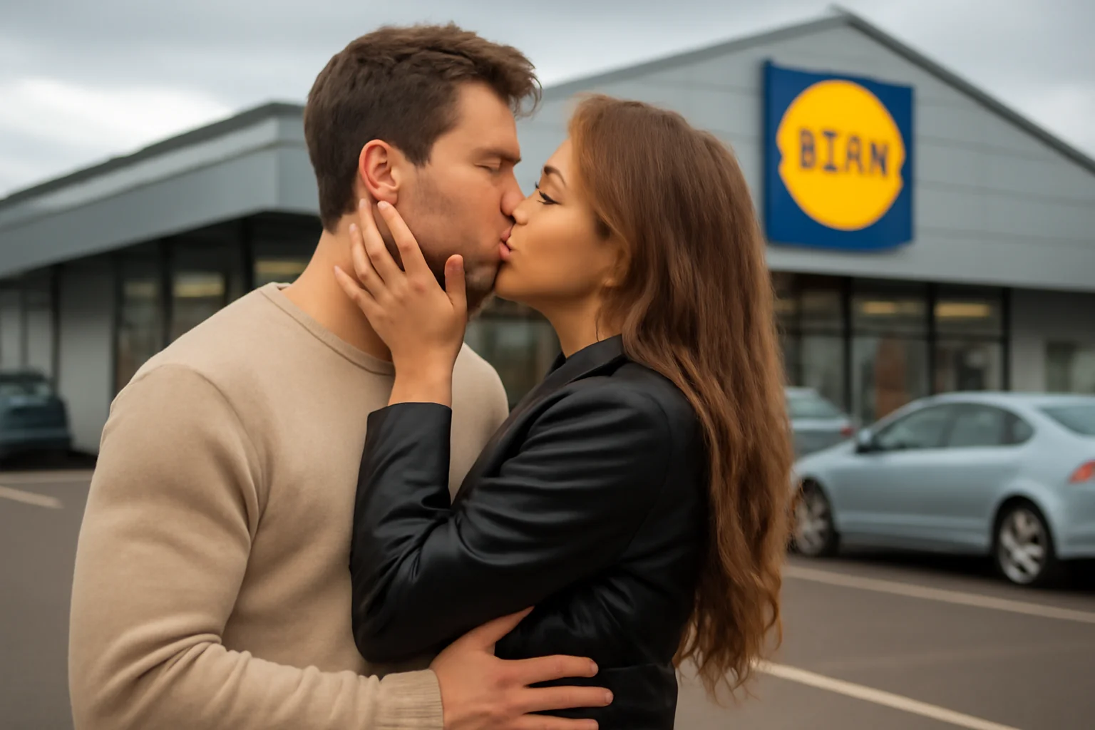 Doi îndrăgostiți și-au dat întâlnire lângă Lidl și au fost surprinși în ipostaze incendiare!