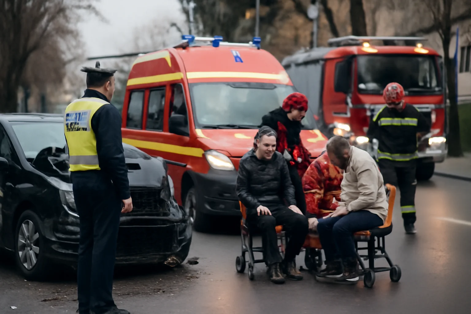 Două persoane au ajuns la spital