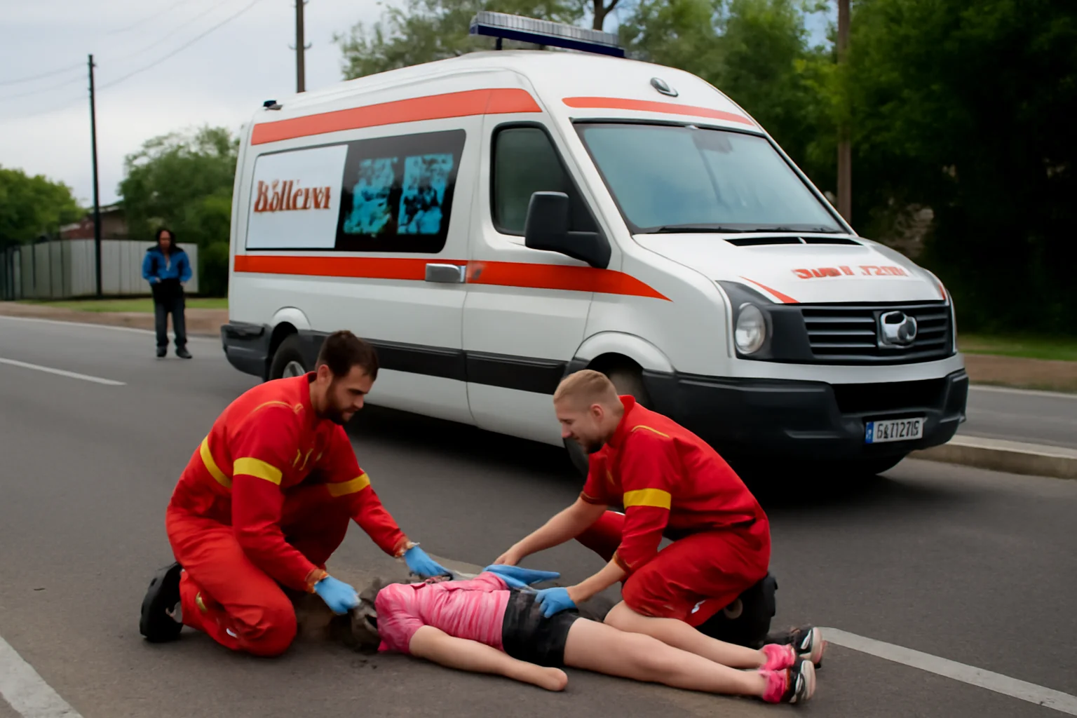 Fetiță de 11 ani lovită de ambulanță la Pașcani – Transportată urgent la Iași după accident!
