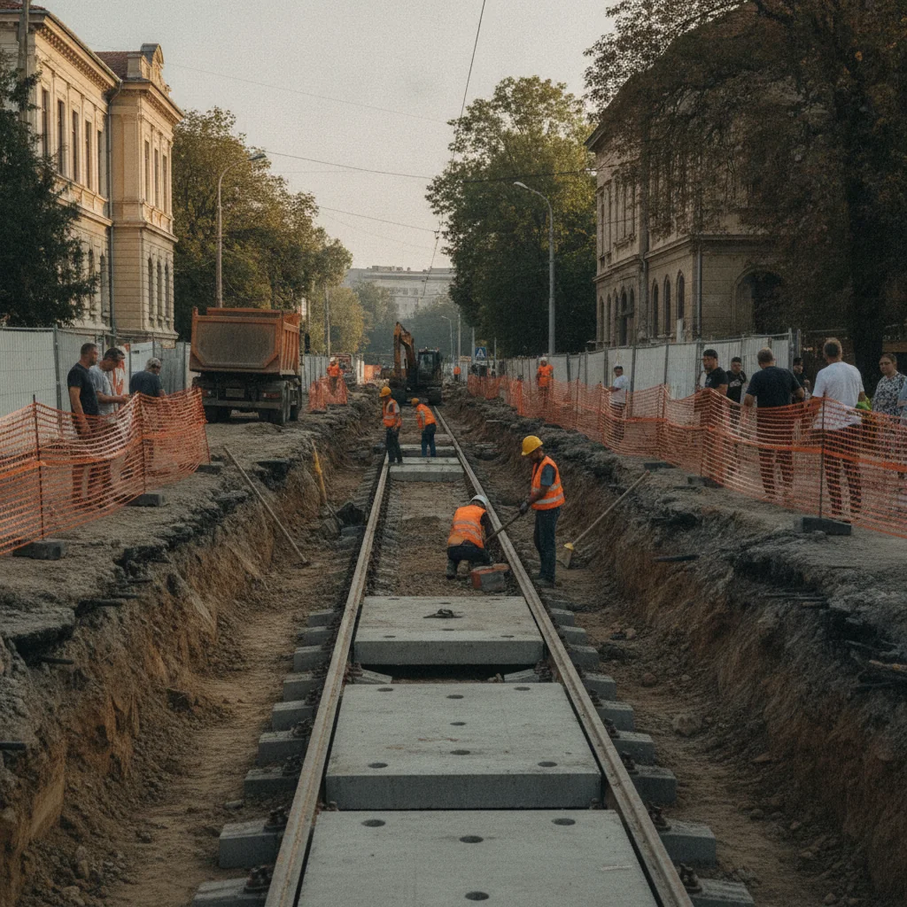 Iași: Reabilitarea liniei de tramvai BCU–Triumf începe în Copou