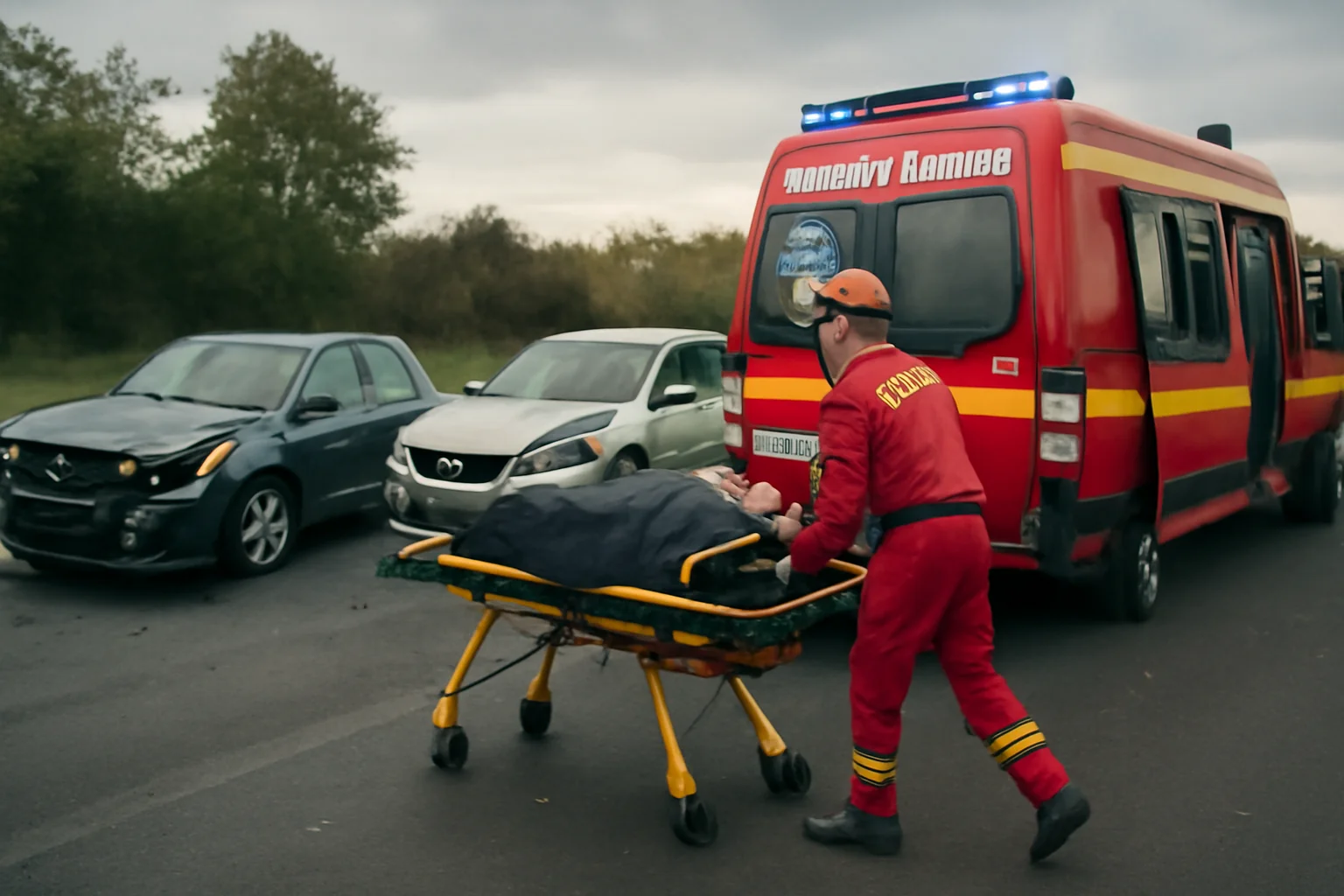 Implicarea a trei mașini și o victimă rănită, transportată de SMURD pentru îngrijiri urgente