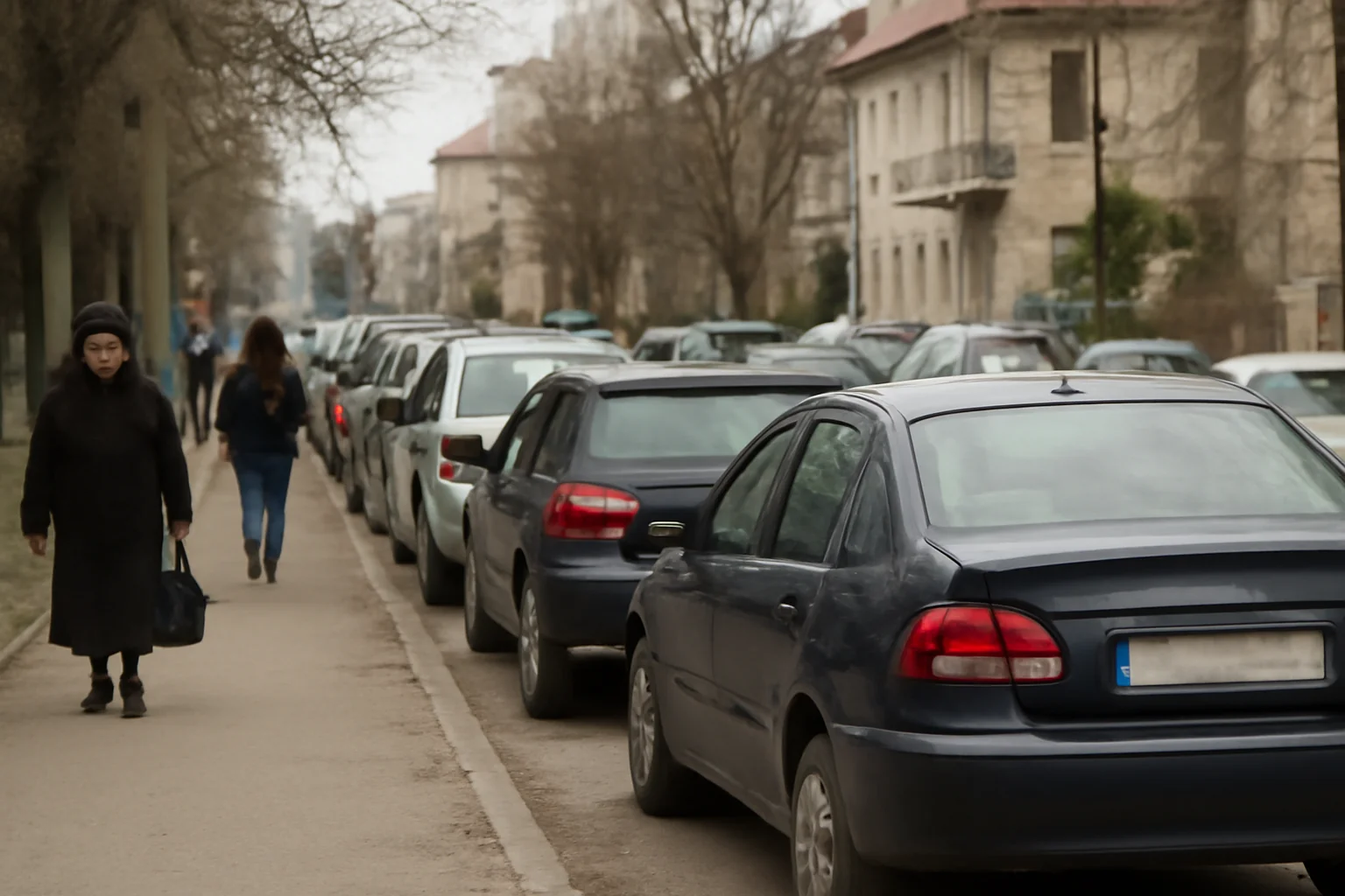 În Iași, pe această stradă, studenții ignoră zilnic regulile de circulație; polițiștii au ridicat zeci de mașini, dar problema continuă