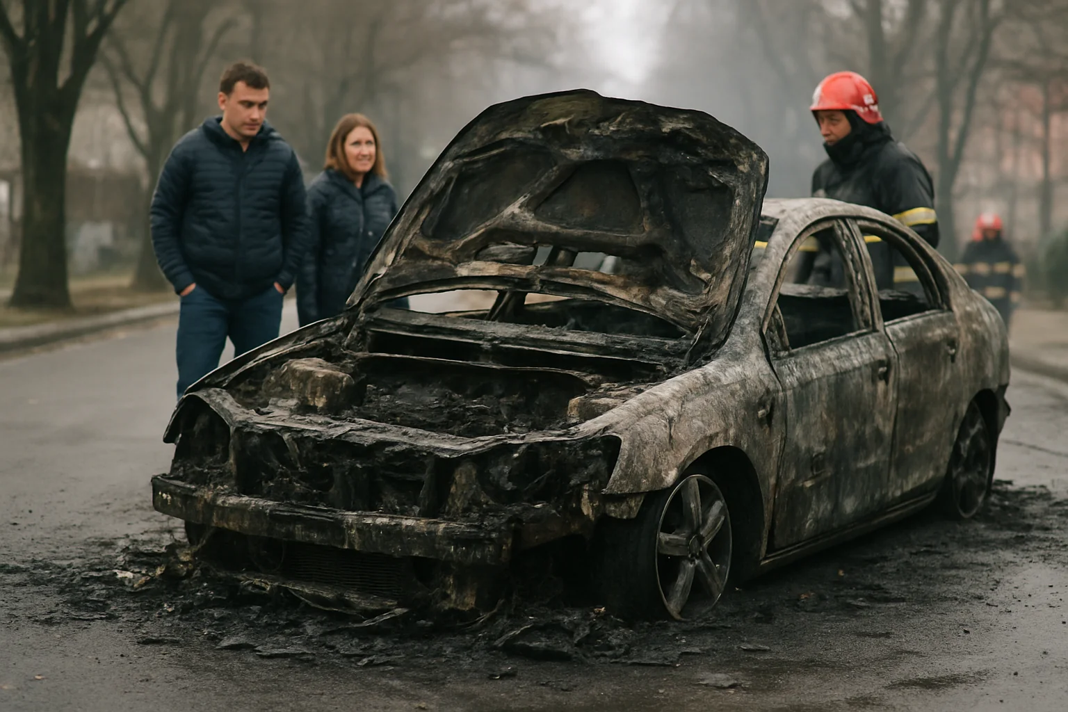 Incendiu auto pe strada Trei Fântâni din Iași