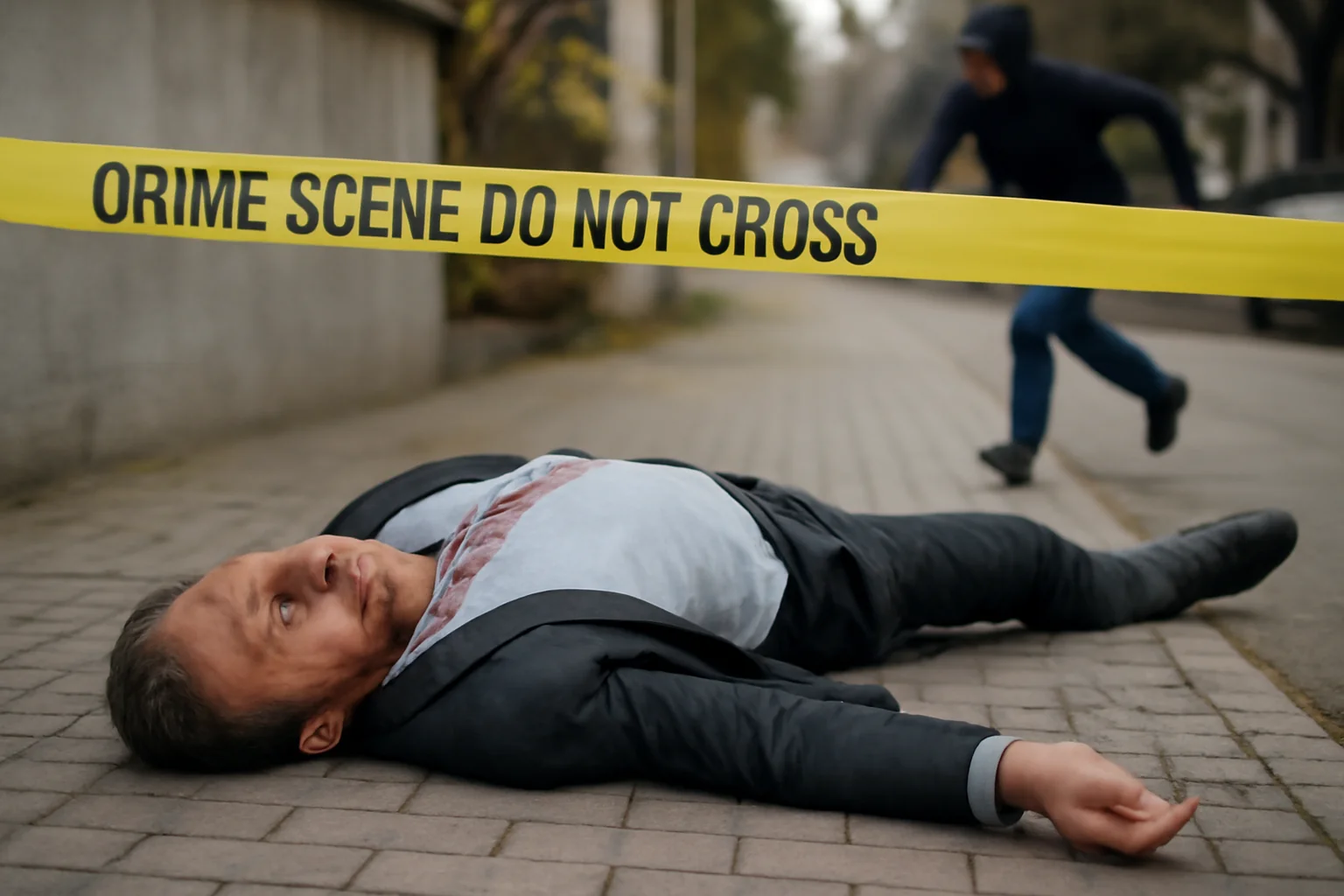 Într-un conflict inexplicabil, un bărbat a fost mortal înjunghiat de trei ori în gât. Suspectul, acum reținut, a fugit imediat.