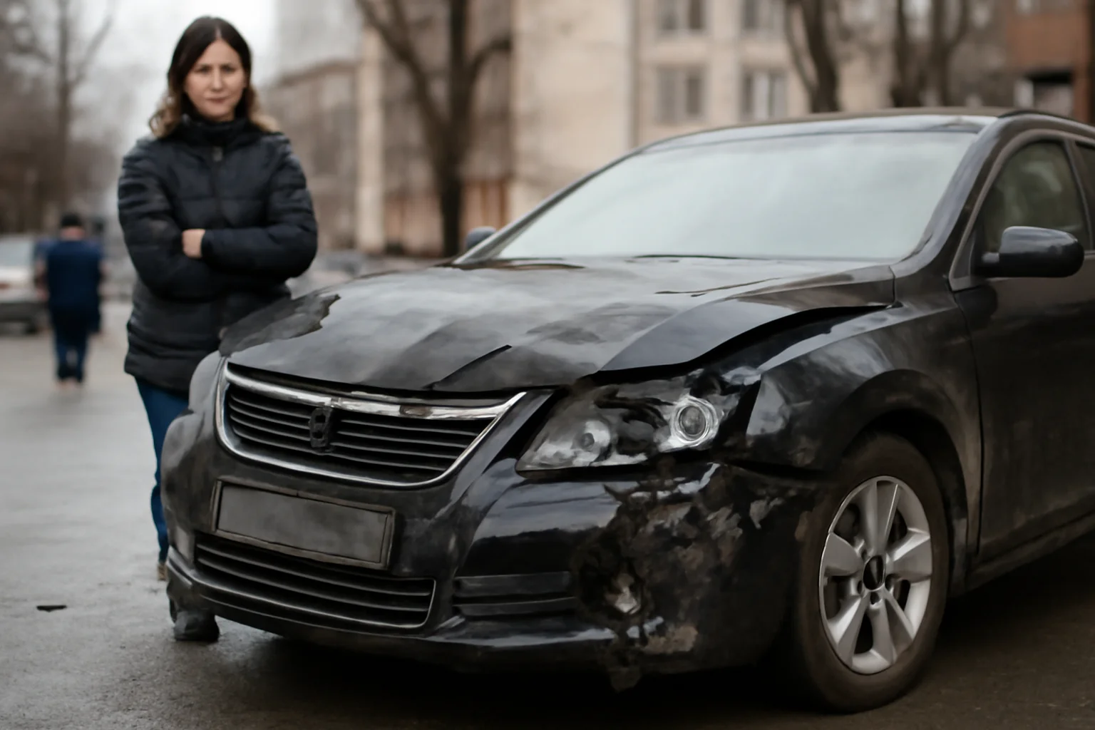 Mașină furată și distrusă în Iași după ce a fost lăsată cu motorul pornit