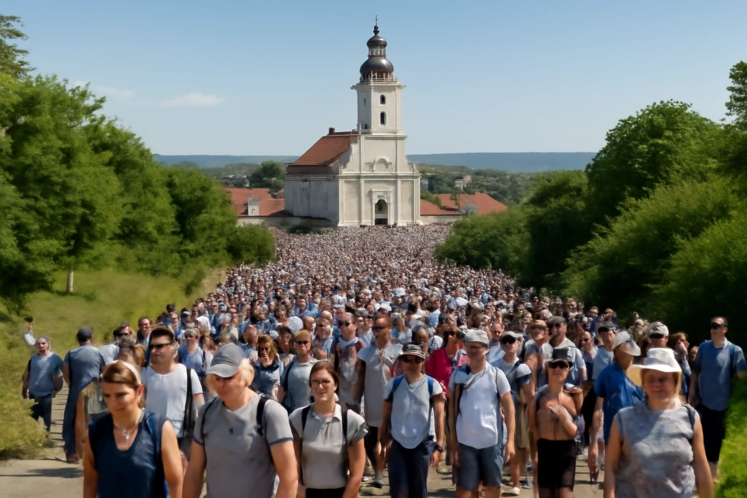 Mii de credincioși se îndreaptă spre Sanctuarul Maicii Domnului Cacica pentru Adormirea Maicii Domnului, 14-15 august 2025