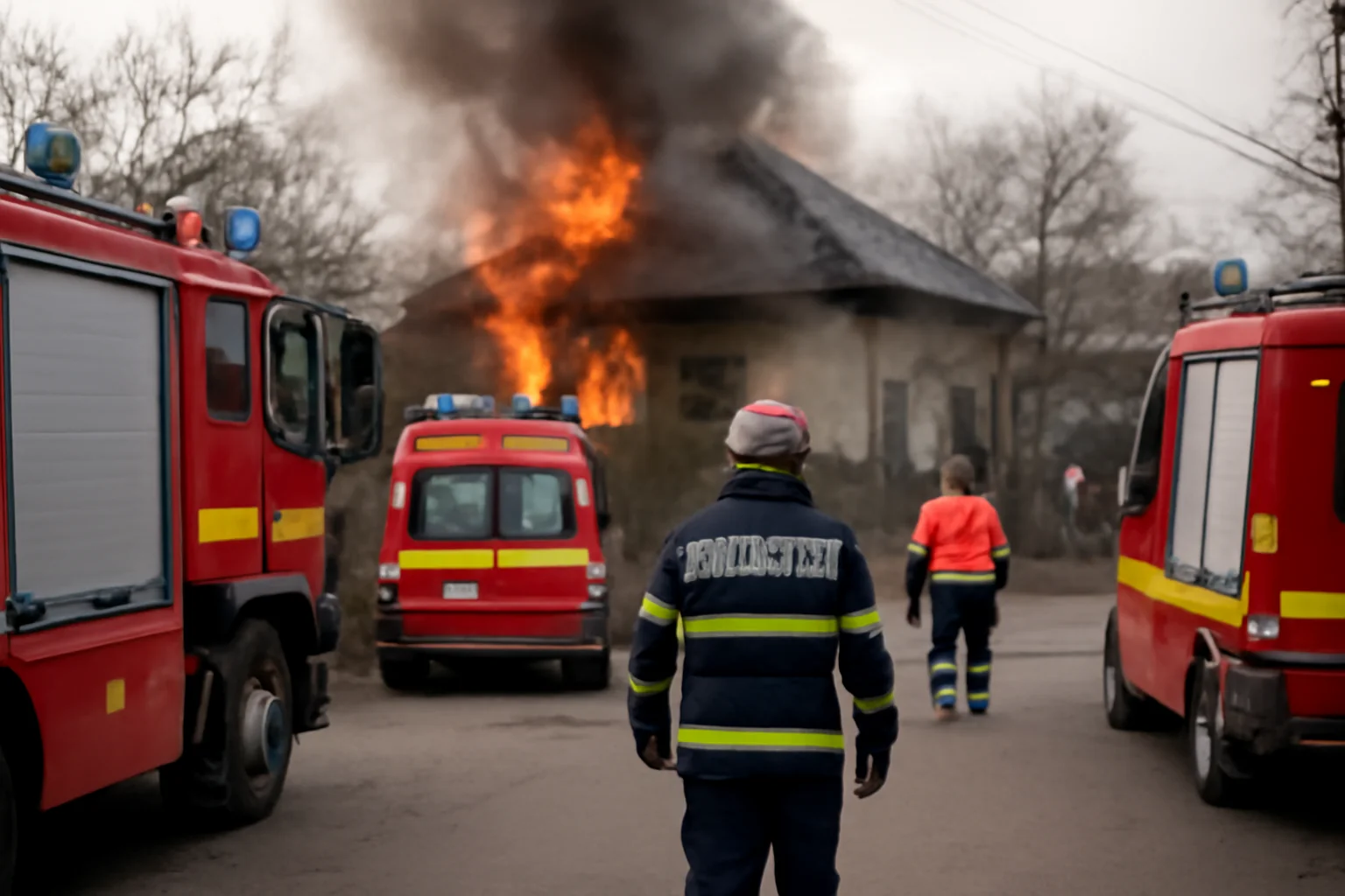 mobilizare de două autospeciale de pompieri și o ambulanță