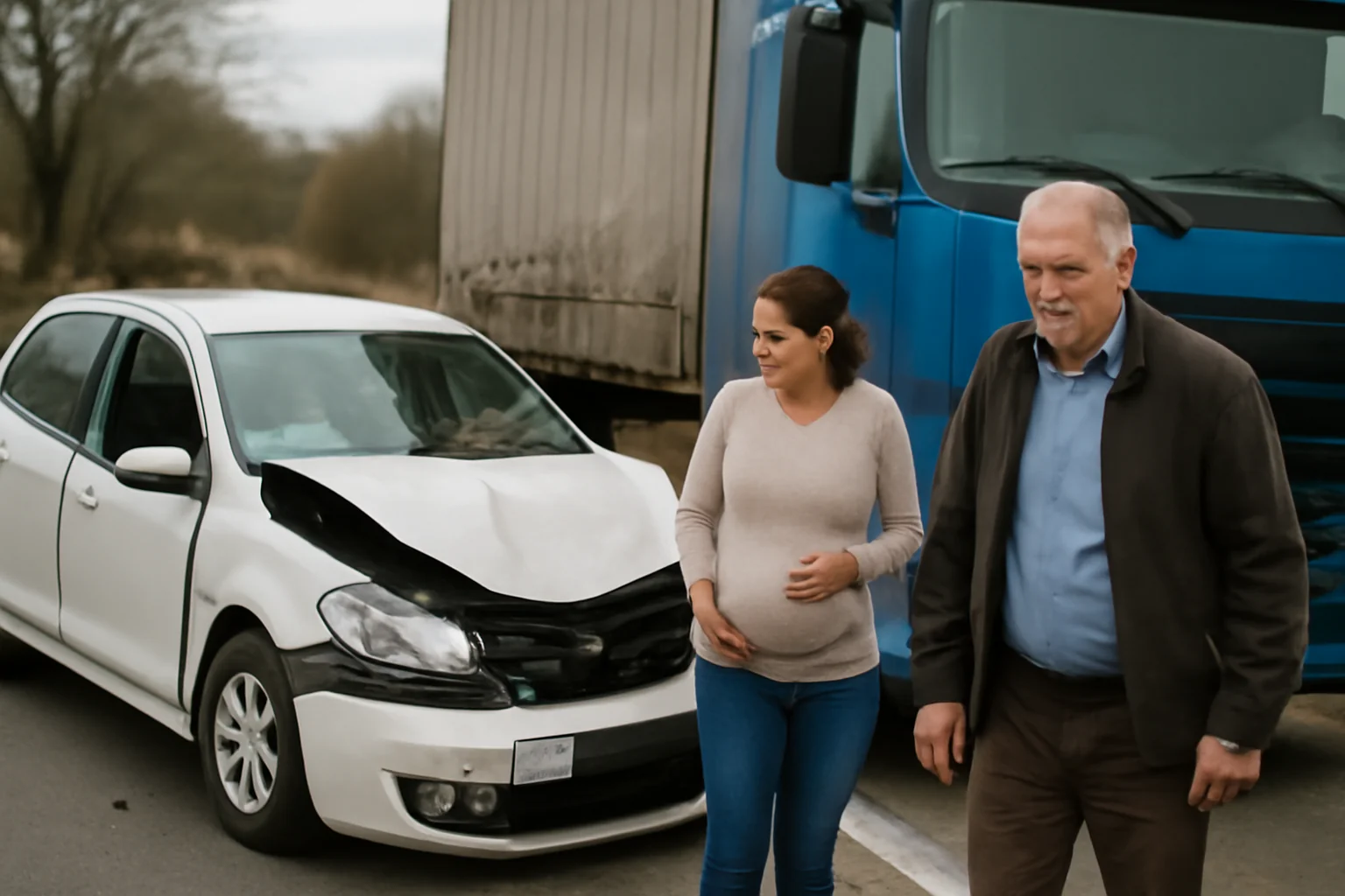 o gravidă și un bătrân în vârstă de 77 de ani transportați la spital