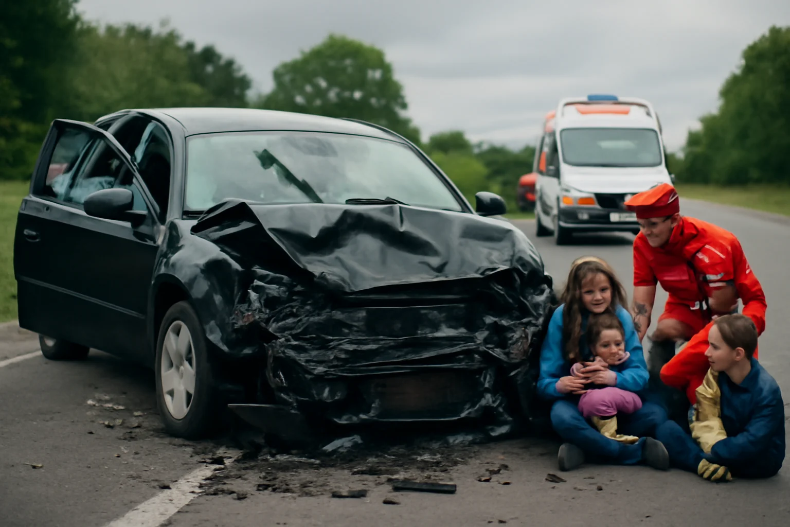  Patru răniți, dintre care trei copii, în urma unui accident rutier grav