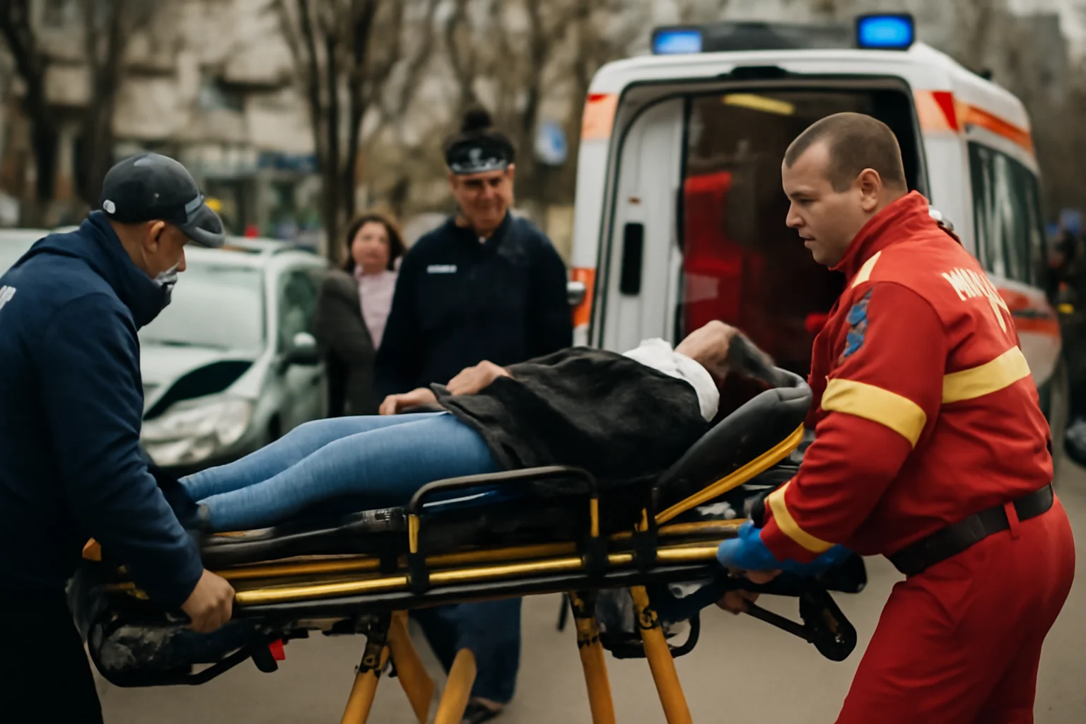 Persoană transportată de urgență la spital în această dimineață