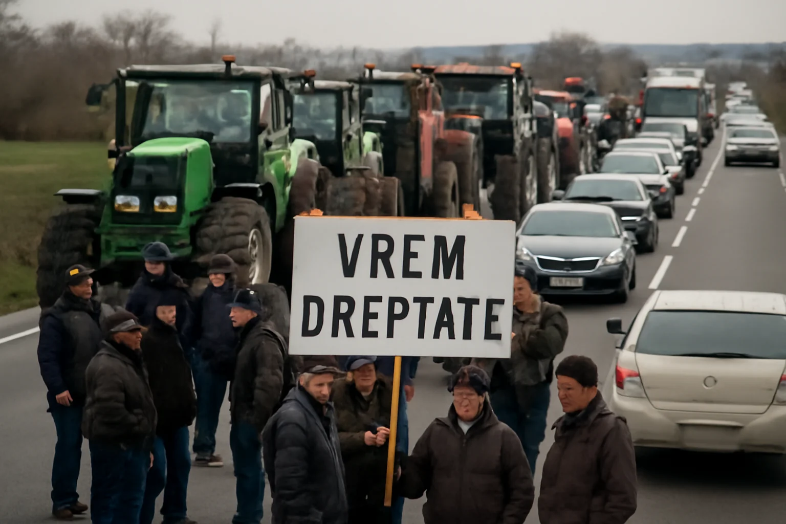 Protest al fermierilor din Moldova perturbă traficul rutier la Hanul Ancuței, lângă Iași