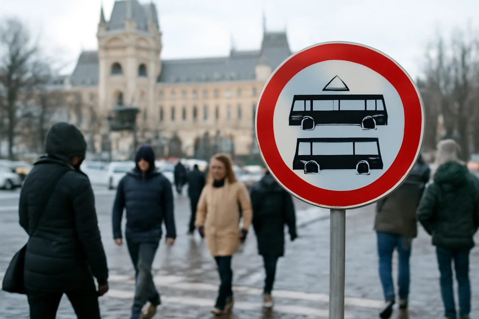 Restricții temporare pentru transportul public în Piața Unirii Iași pe 24 ianuarie 2026