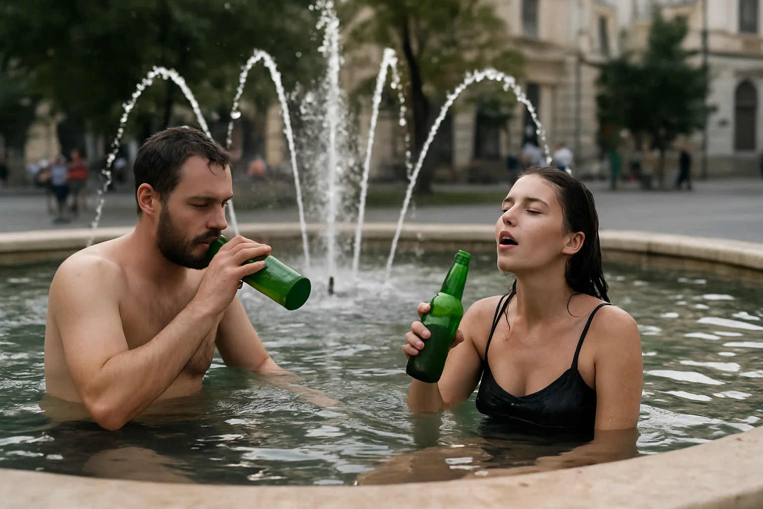 Sancțiuni pentru consum de alcool și scăldat în fântâni din Iași