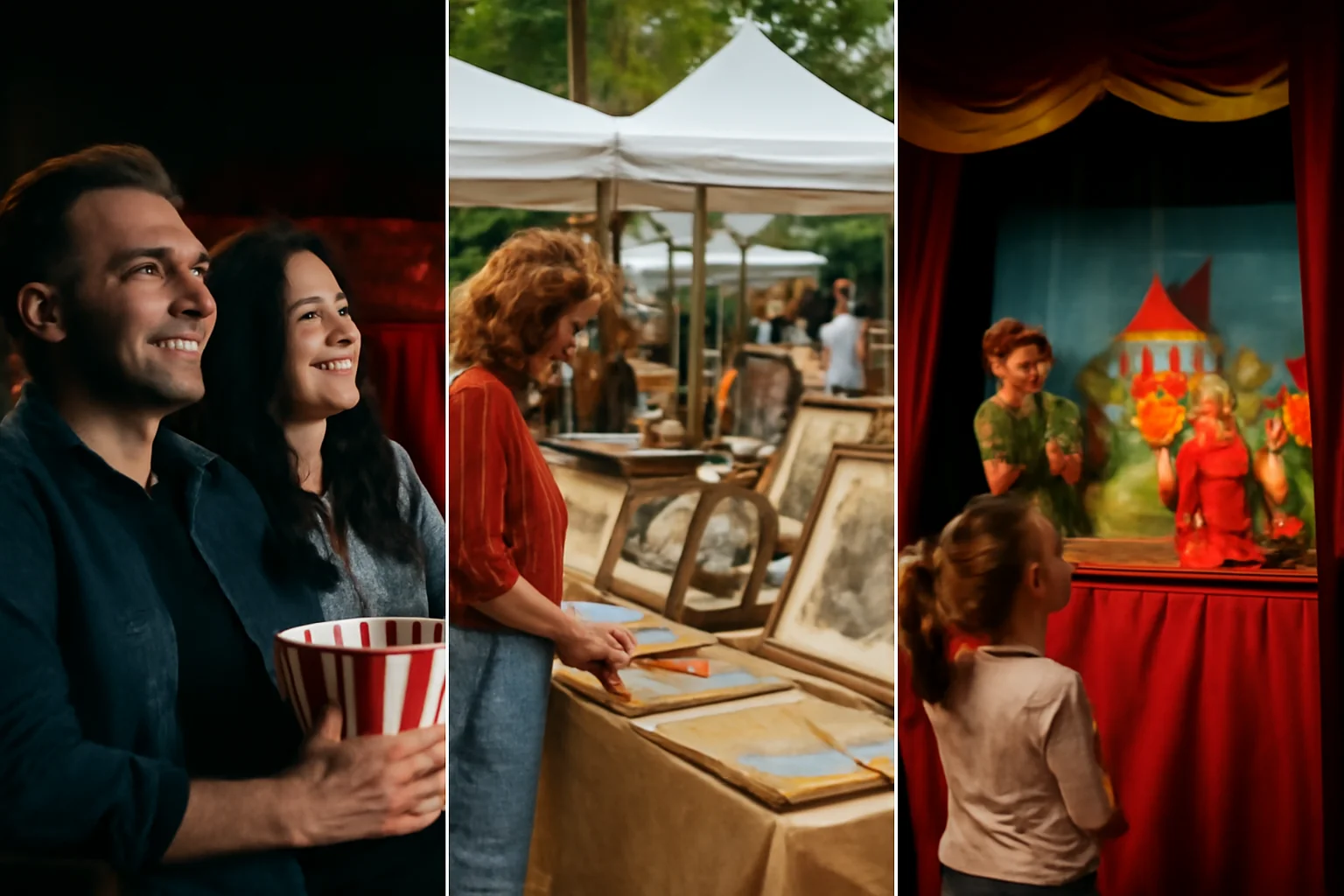 Seri de filme, Târg de Artă și Antichități, și teatru pentru copii!