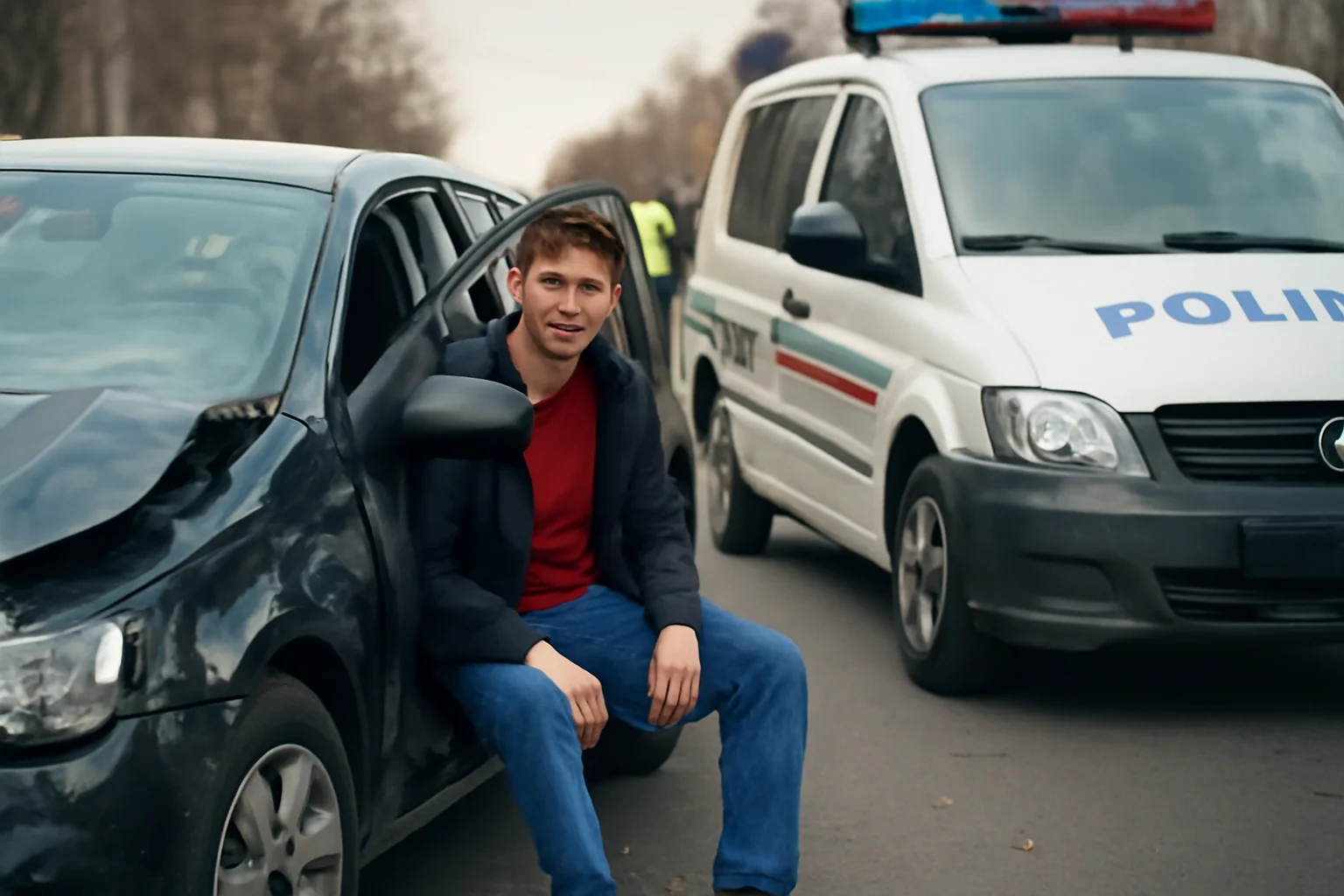 Tânăr de 18 ani implicat într-un incident cu autospecială de Poliție
