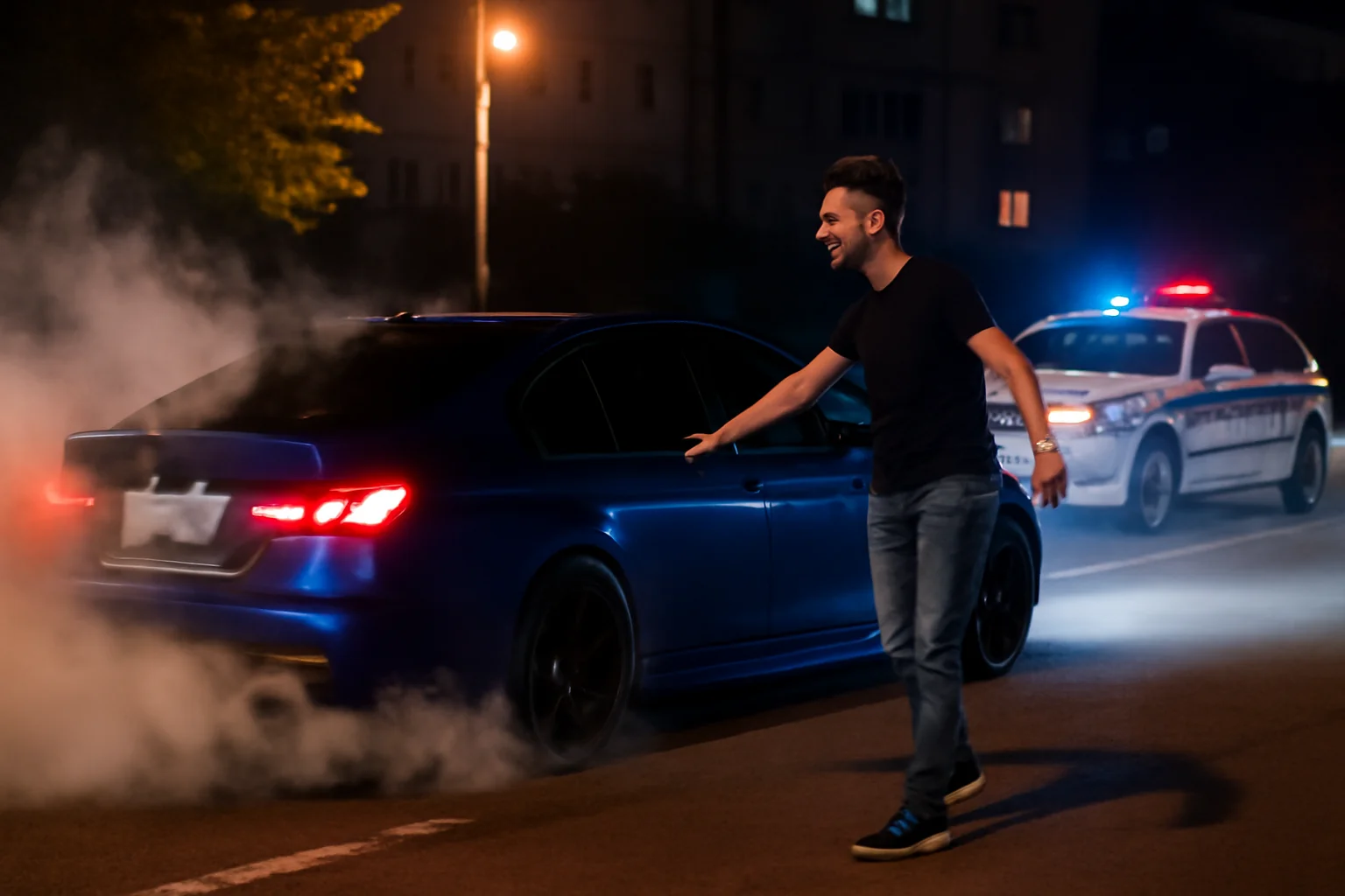 Tânăr din Vaslui, show cu BMW și muzică la maxim în Iași! Poliția intervine după petrecerea nocturnă din cartierul Metalurgiei!