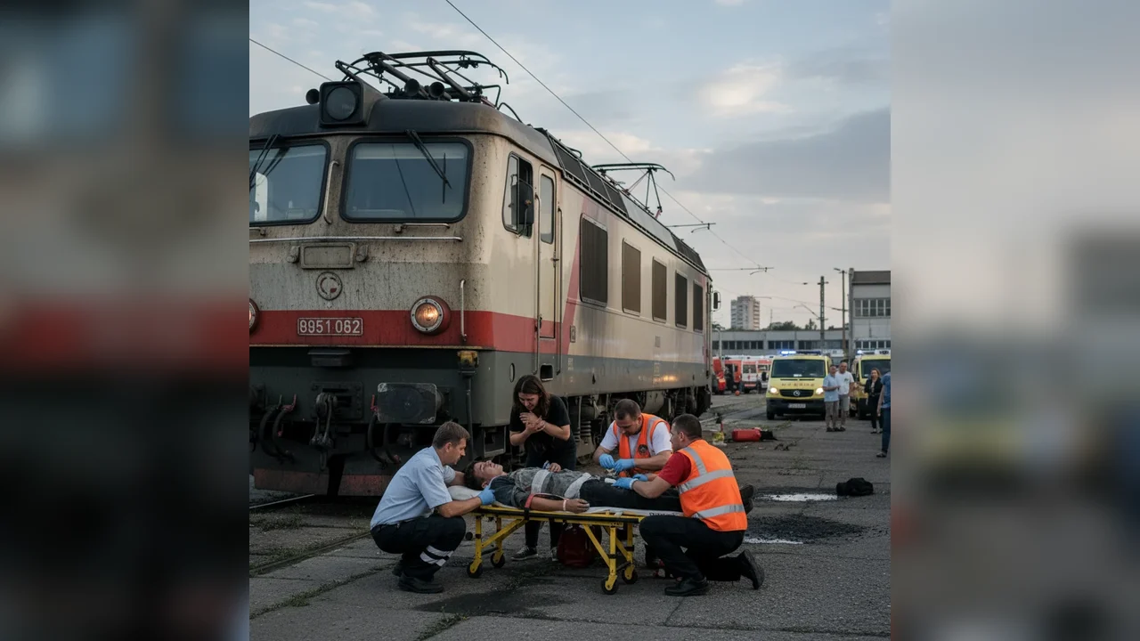 Tânăr electrocutat pe locomotivă în Lețcani, Iași