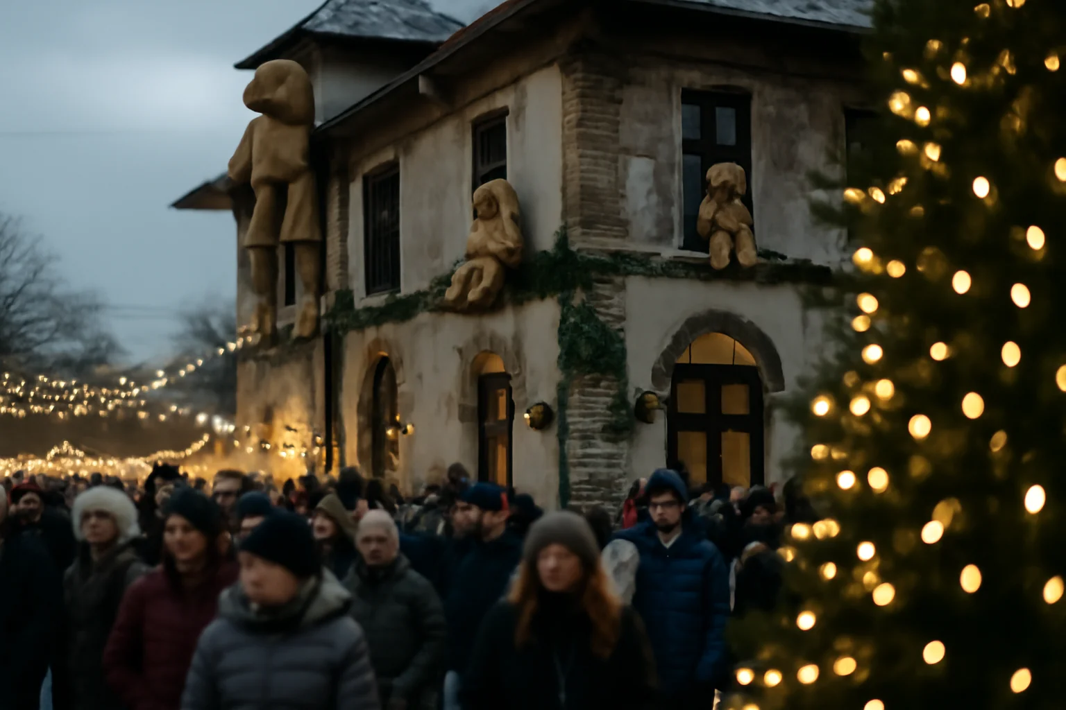 Ursuleți Agățați pe Clădirile Orașului