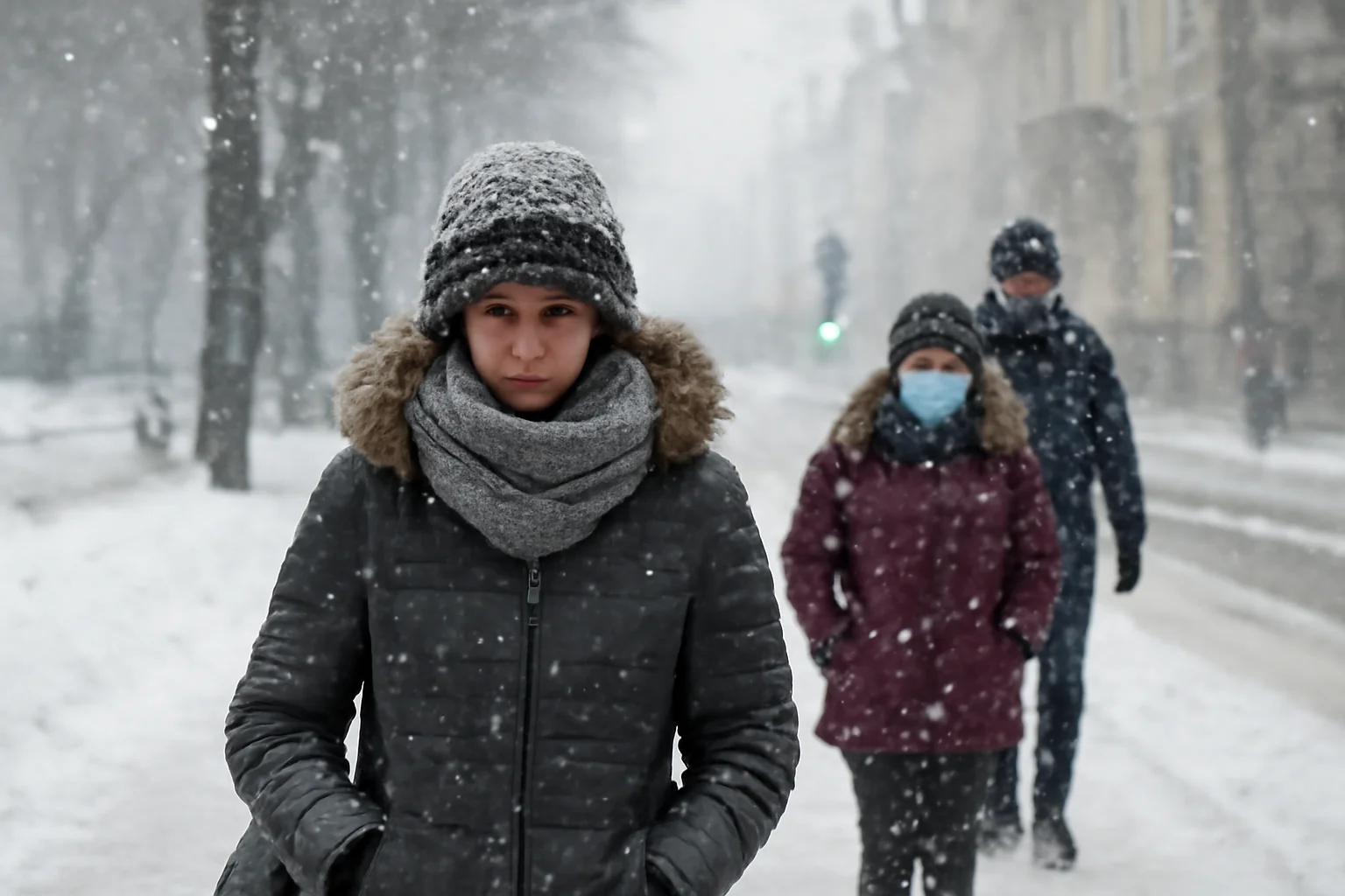 viscol puternic și temperaturi de -8°C